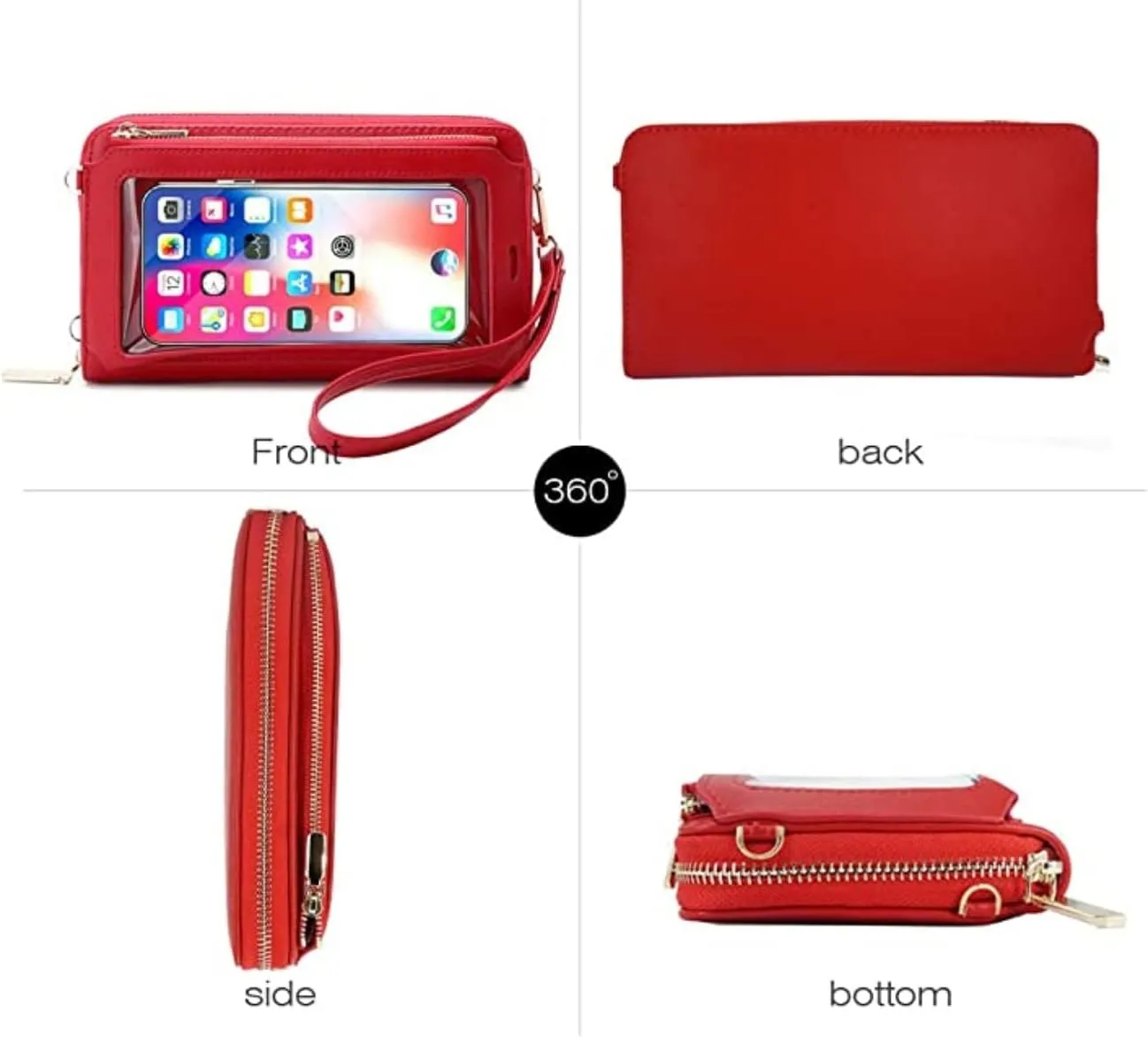 RFID Blocking Touch Screen Phone Bag Small Crossbody Bag Shoulder Handbag Wristlet for Women
