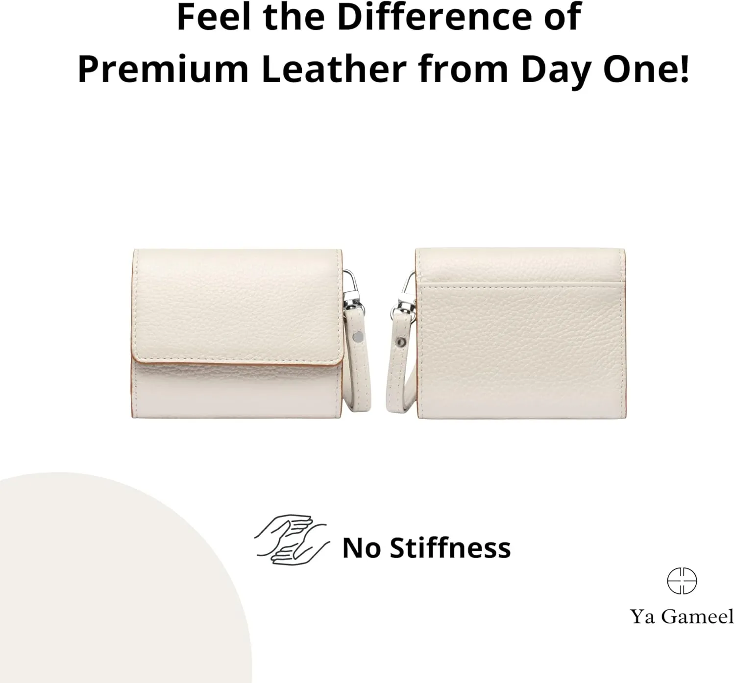 RFID-Blocking Women's Real Leather Wallet with Large Capacity and Wristlet - Small, Secure, and Chic - Conveniently Holds Cards, Cash, and Coins (All White - RFID Protected with Wristlet)