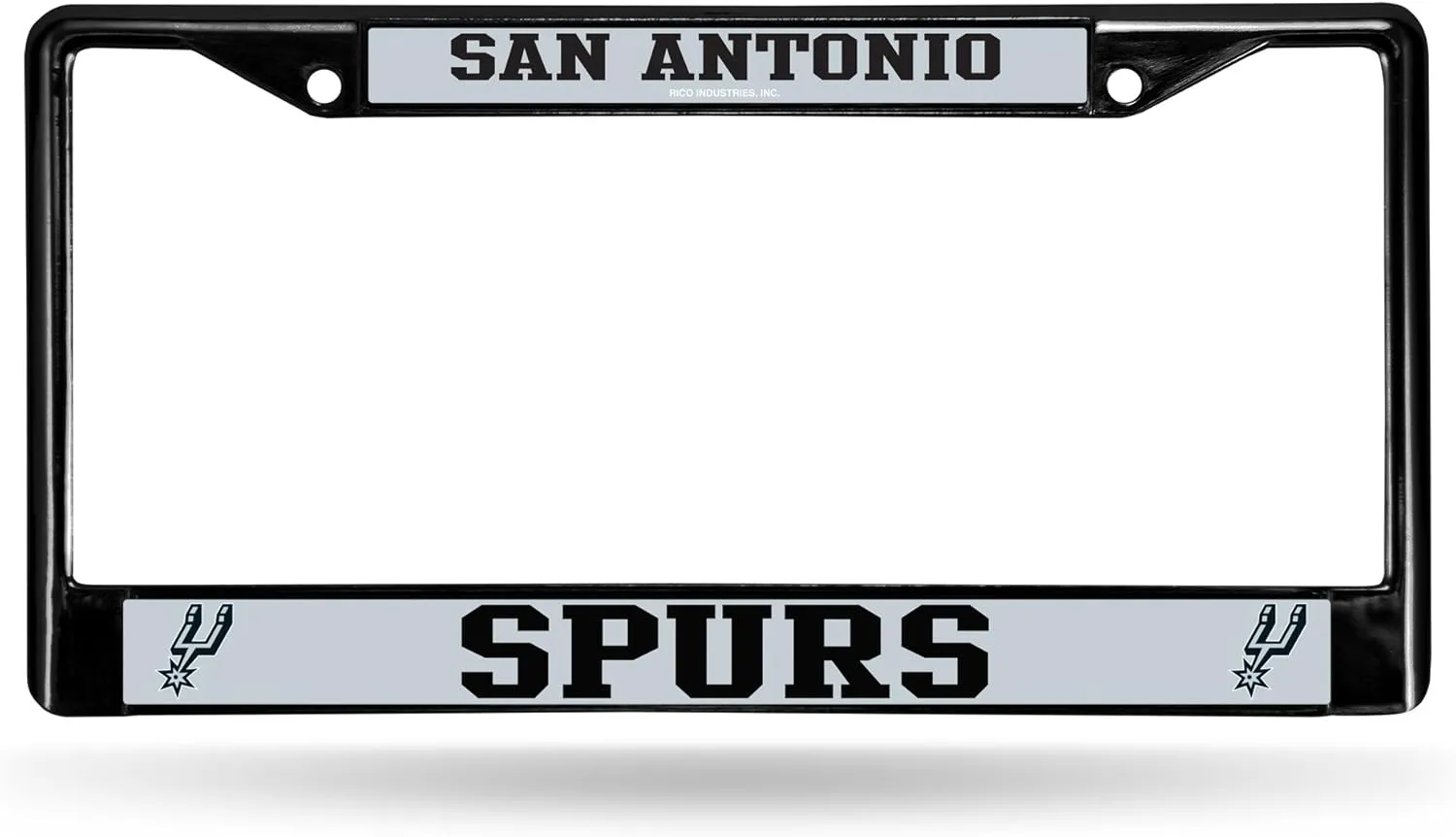 Rico Industries NBA Basketball Standard Black Chrome Frame with Decal Inserts 12" x 6" Car/Truck Auto Accessory