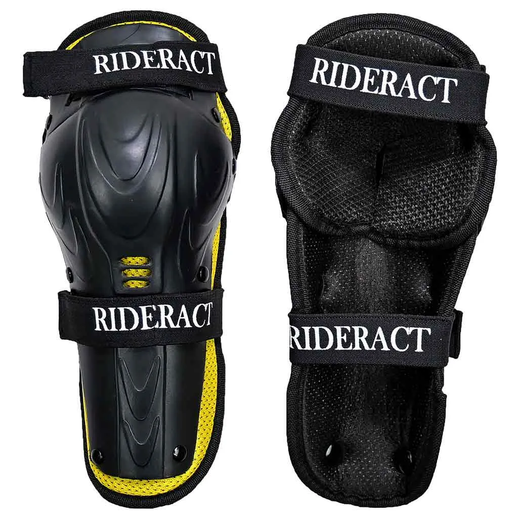 RIDERACT® Youth Knee Protectors SafeMode-v1 Yellow Knee Guards