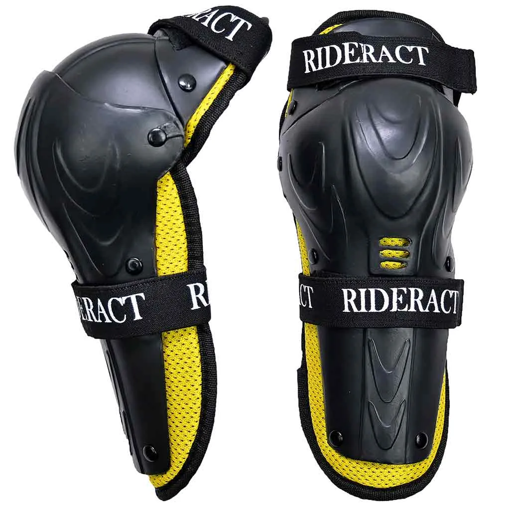 RIDERACT® Youth Knee Protectors SafeMode-v1 Yellow Knee Guards