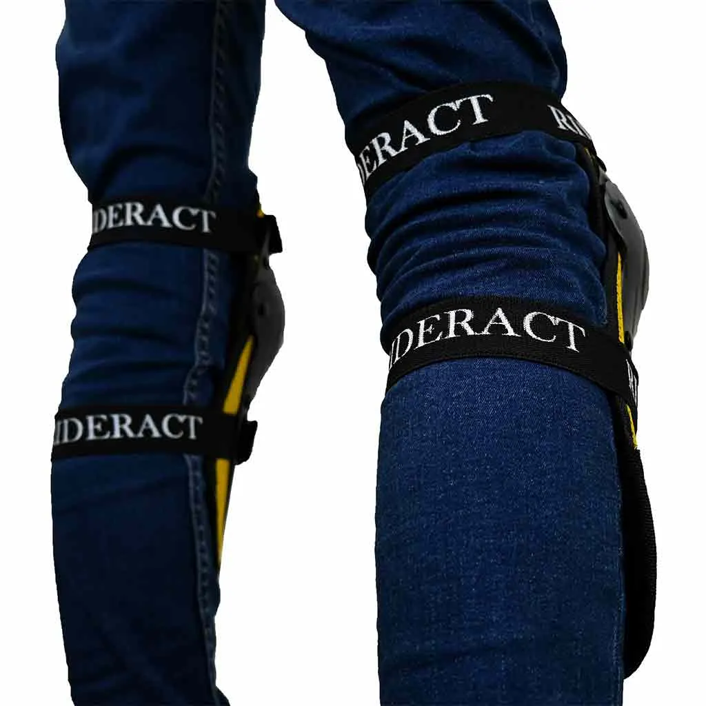 RIDERACT® Youth Knee Protectors SafeMode-v1 Yellow Knee Guards