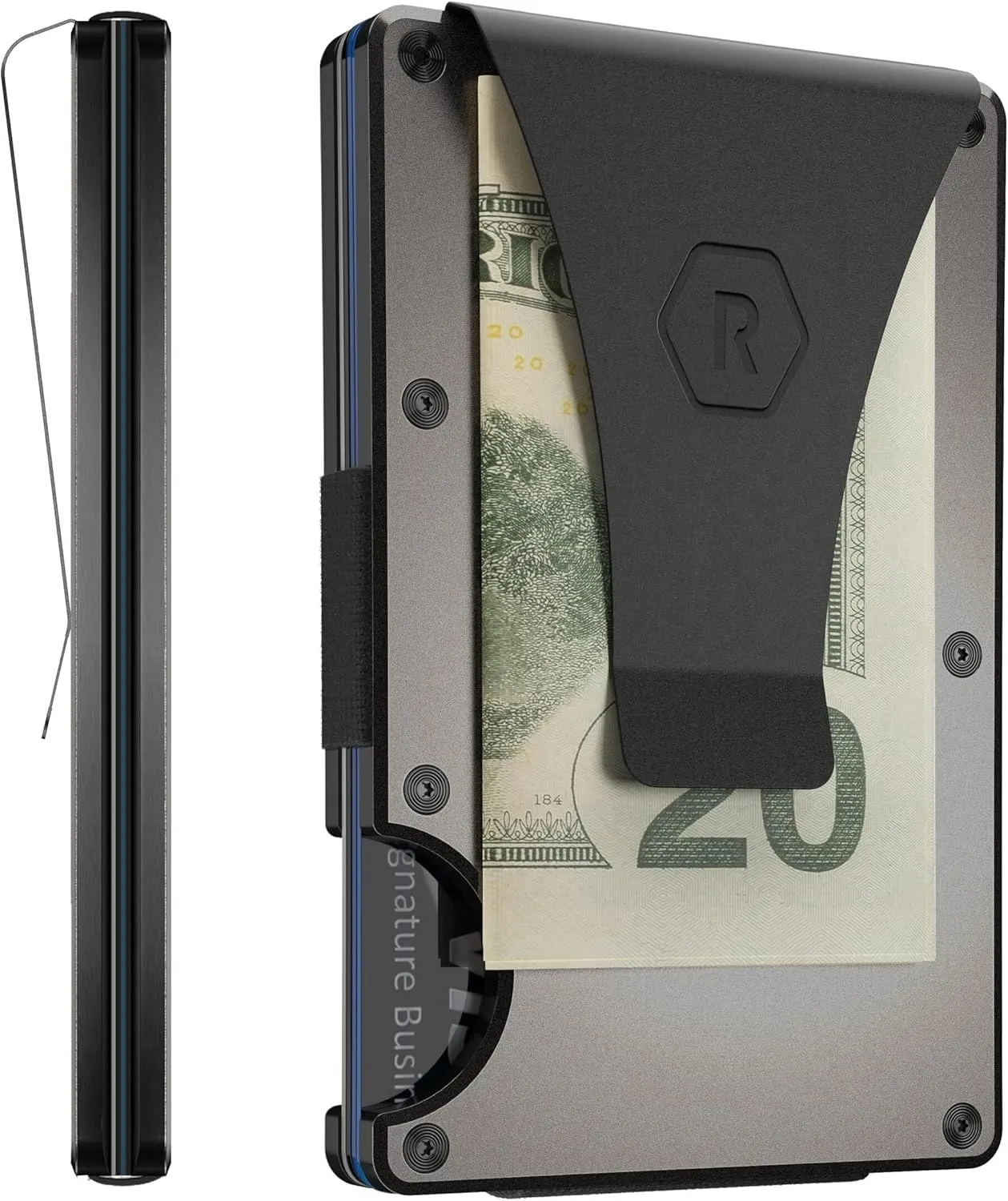Ridge Men's Slim Minimalist Front Pocket RFID Card Holder Wallet (Gunmetal)