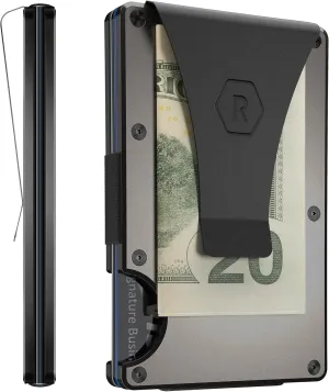 Ridge Men's Slim Minimalist Front Pocket RFID Card Holder Wallet (Gunmetal)