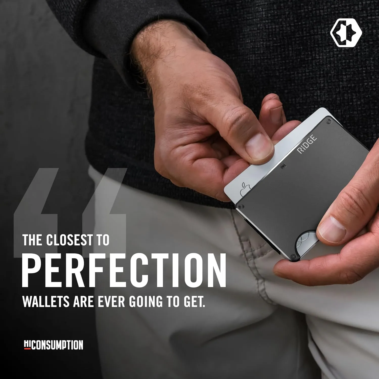 Ridge Men's Slim Minimalist Front Pocket RFID Card Holder Wallet (Gunmetal)