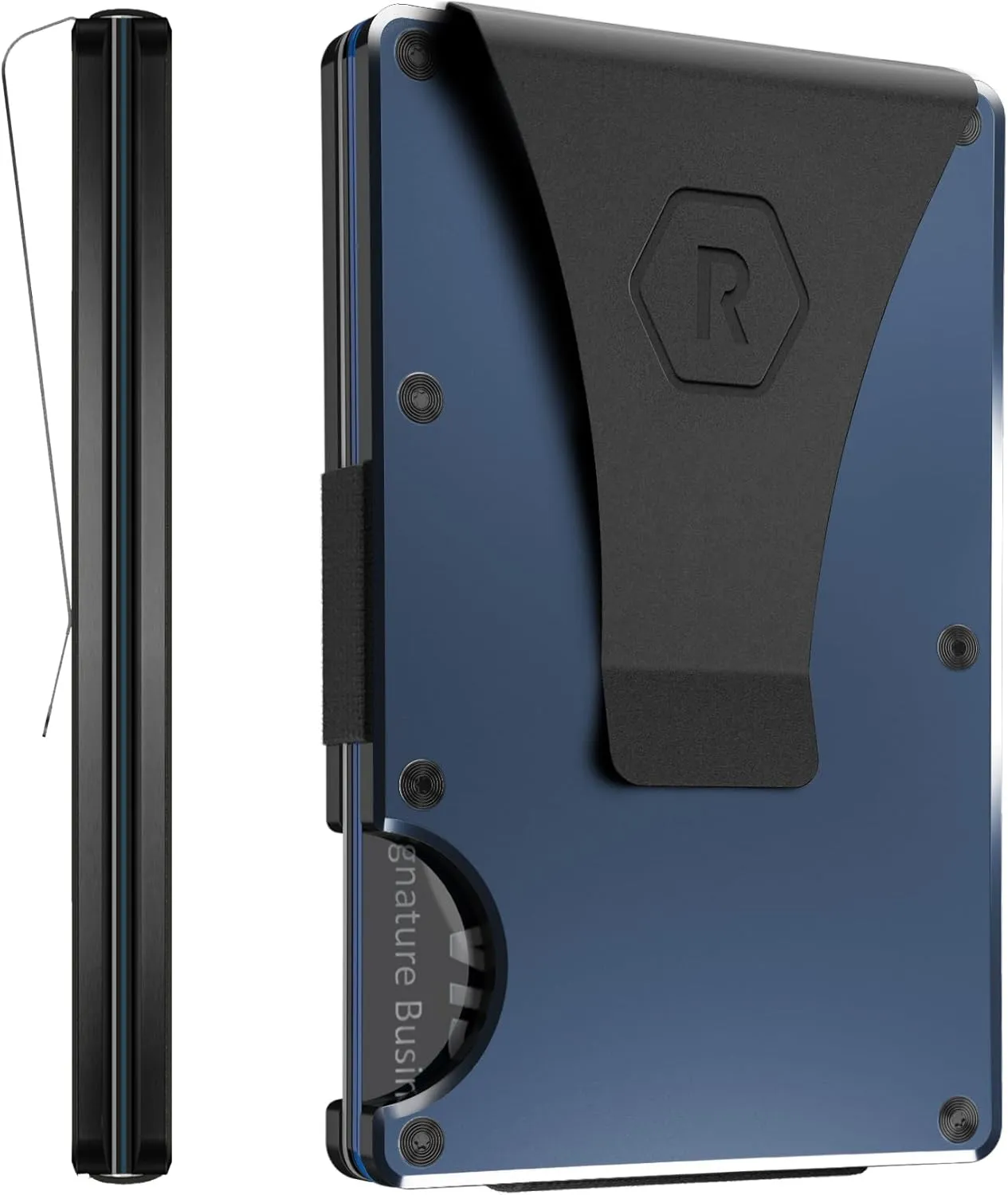 Ridge Men's Slim Minimalist Front Pocket RFID Card Holder Wallet (Navy)