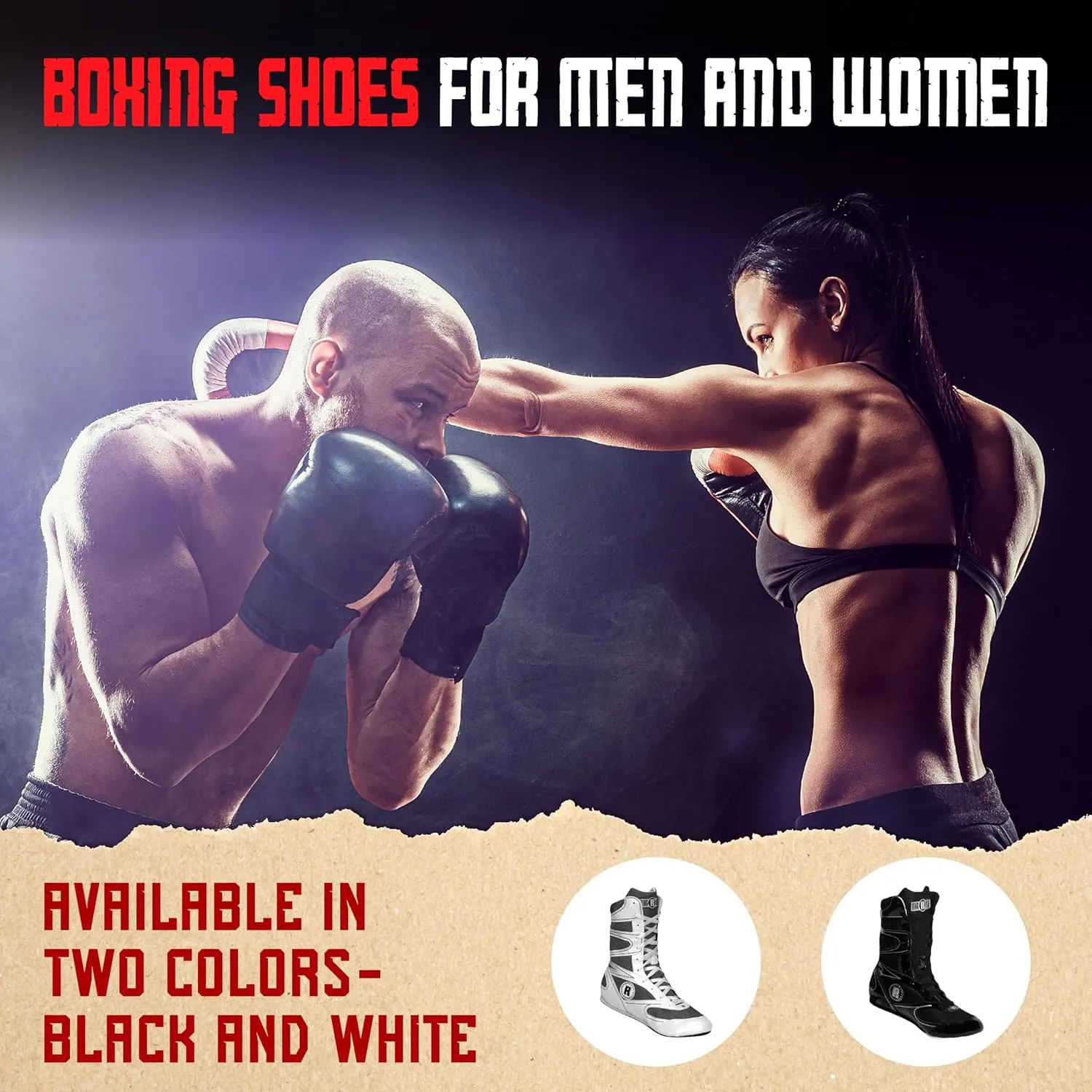 Ringside Diablo Boxing Shoes, Synthetic Leather Shoes for Men and Women, Lightweight, Low-Top Ankle Shoes for Boxing, Wrestling, Workout, Training, and Competition, Available in Different Sizes (2-13)