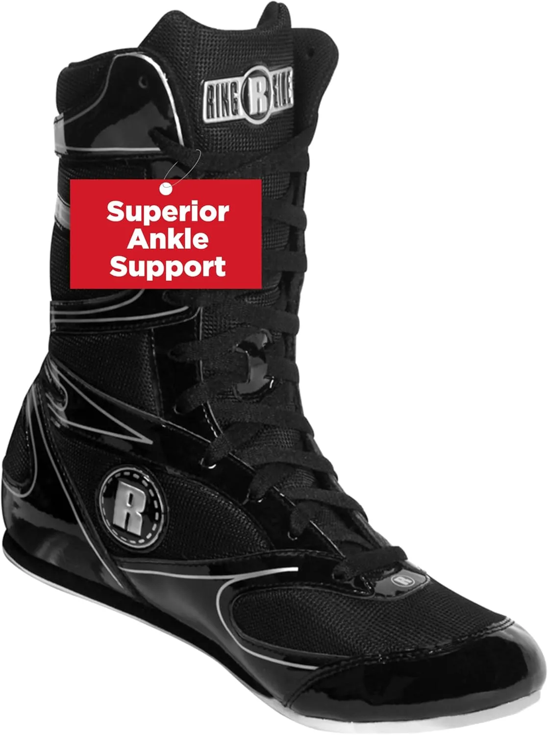 Ringside Diablo Boxing Shoes, Synthetic Leather Shoes for Men and Women, Lightweight, Low-Top Ankle Shoes for Boxing, Wrestling, Workout, Training, and Competition, Available in Different Sizes (2-13)