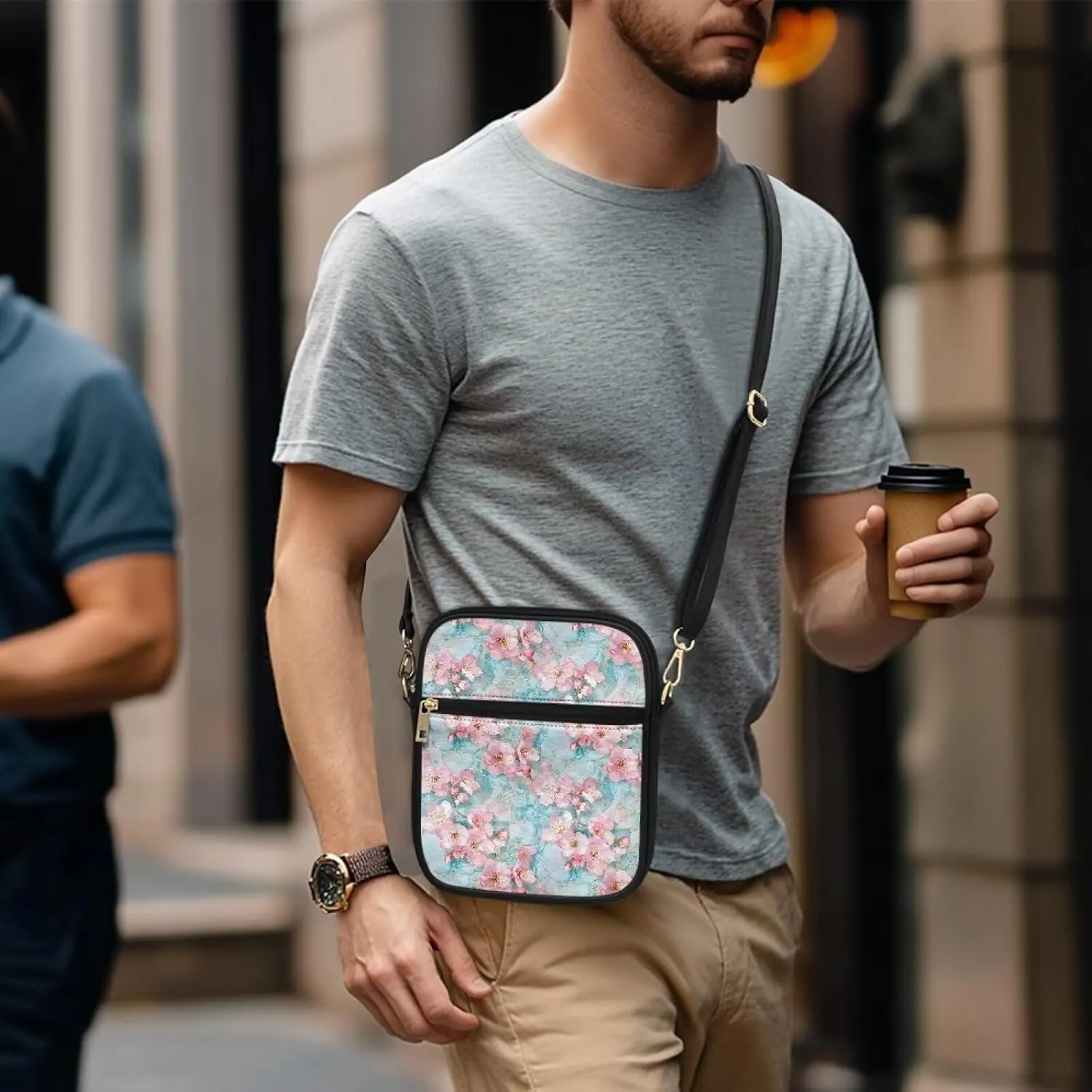 Rnyleeg Leather Messenger Bag Small Crossbody Sling Bag Portable Satchel Bag with Adjustable Shoulder Strap for Everyday Use