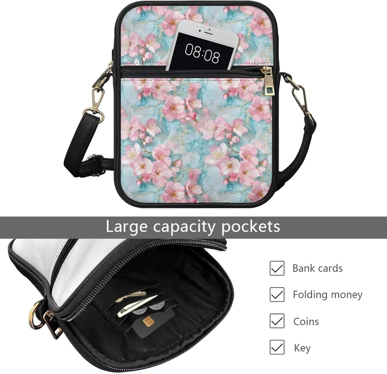 Rnyleeg Leather Messenger Bag Small Crossbody Sling Bag Portable Satchel Bag with Adjustable Shoulder Strap for Everyday Use