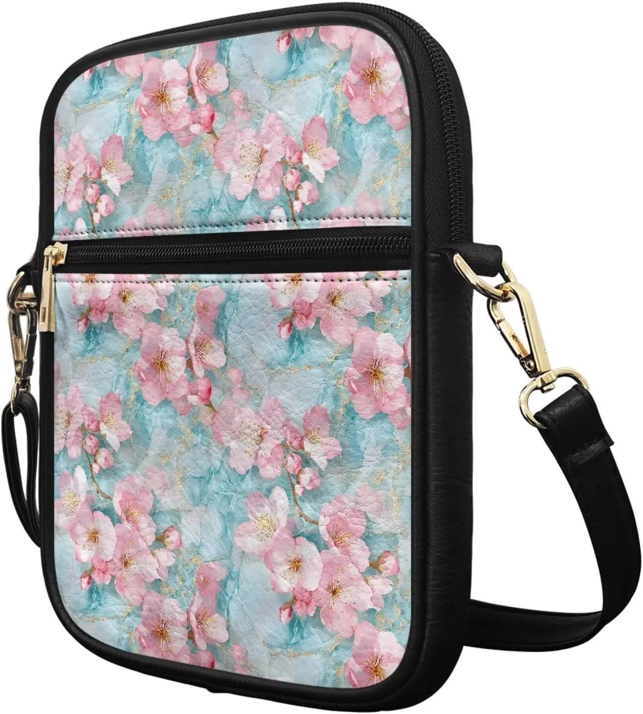 Rnyleeg Leather Messenger Bag Small Crossbody Sling Bag Portable Satchel Bag with Adjustable Shoulder Strap for Everyday Use
