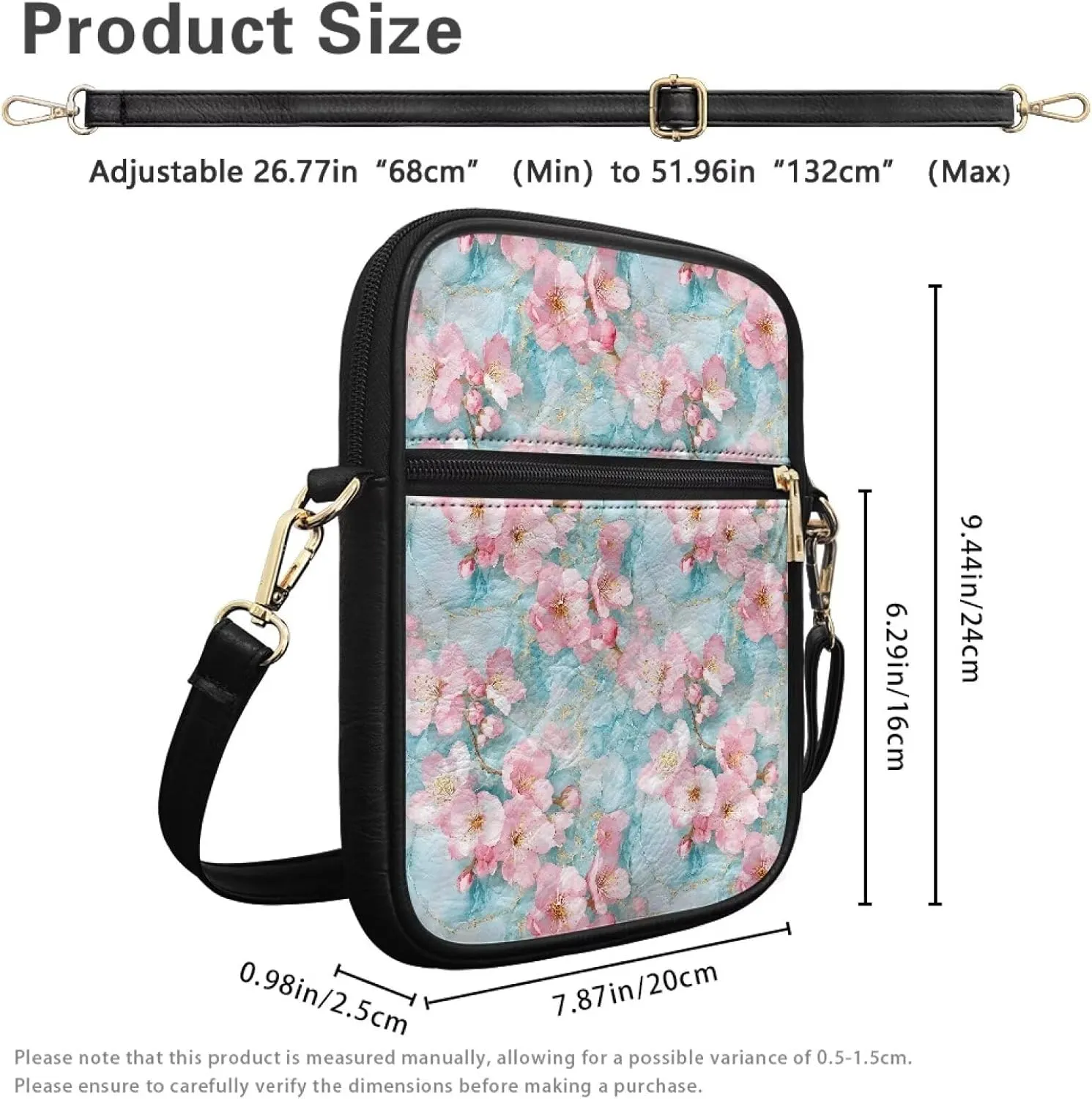 Rnyleeg Leather Messenger Bag Small Crossbody Sling Bag Portable Satchel Bag with Adjustable Shoulder Strap for Everyday Use