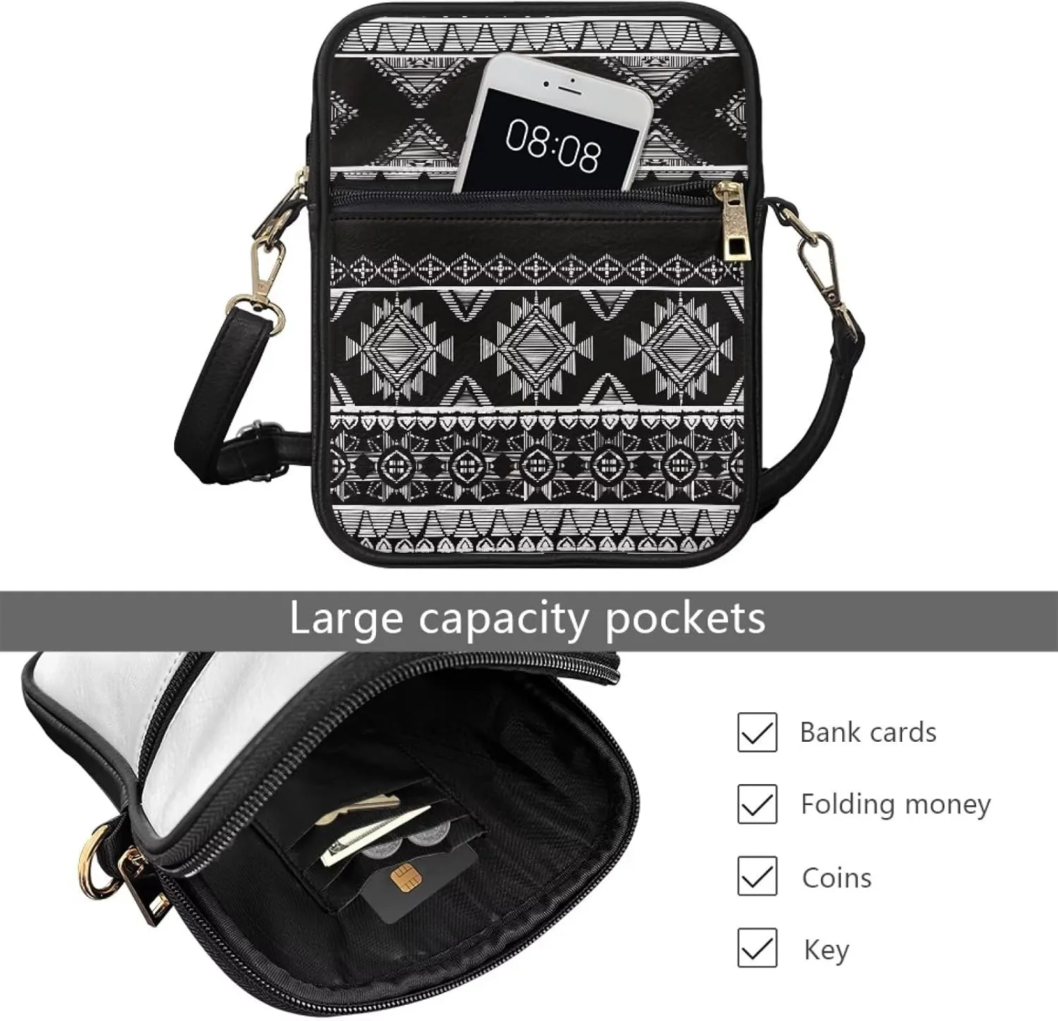 Rnyleeg Messenger Bag for Women Men Small Sling Bag for Work Travel Hiking Portable Leather Satchel Bag with Card Slots