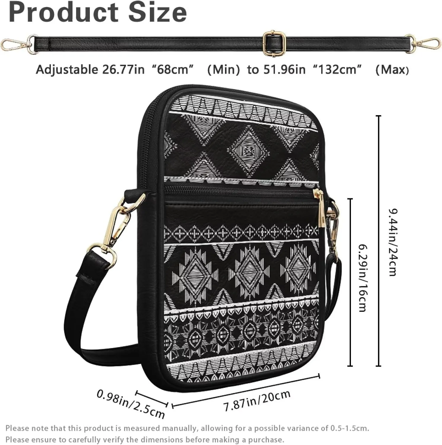 Rnyleeg Messenger Bag for Women Men Small Sling Bag for Work Travel Hiking Portable Leather Satchel Bag with Card Slots
