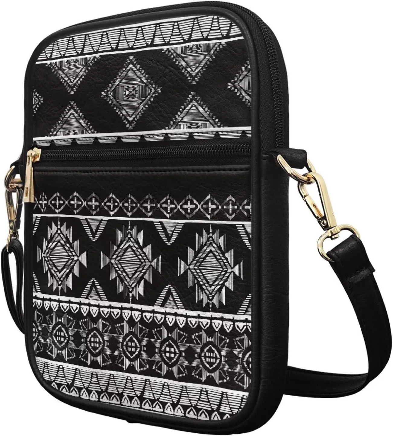 Rnyleeg Messenger Bag for Women Men Small Sling Bag for Work Travel Hiking Portable Leather Satchel Bag with Card Slots