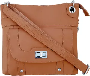 Roma Leathers Women's Concealed Carry Purse - Premium Cowhide Leather Cross Body Handbag - YKK Lockable Zipper - Cut Proof Adjustable Shoulder Strap - Front Twist Lock Buckle - Manufacturer Guarantee