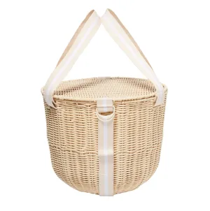 Round Picnic Cooler Basket, Le Weekend Natural