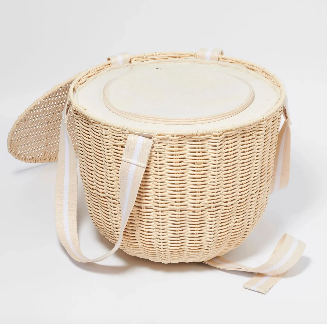 Round Picnic Cooler Basket, Le Weekend Natural