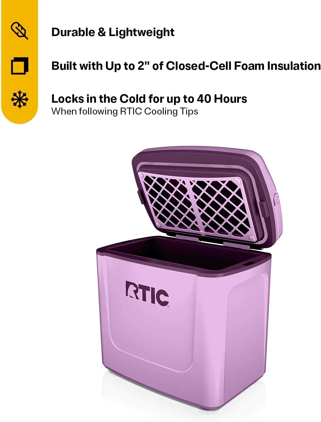 RTIC 8 QT Road Trip Personal Cooler, Small, Compact, Insulated, Portable Ice Chest Box for Food, Drink, Beverage, Beach, Camping, Picnic, Fishing, Boat, 12-Can Capacity