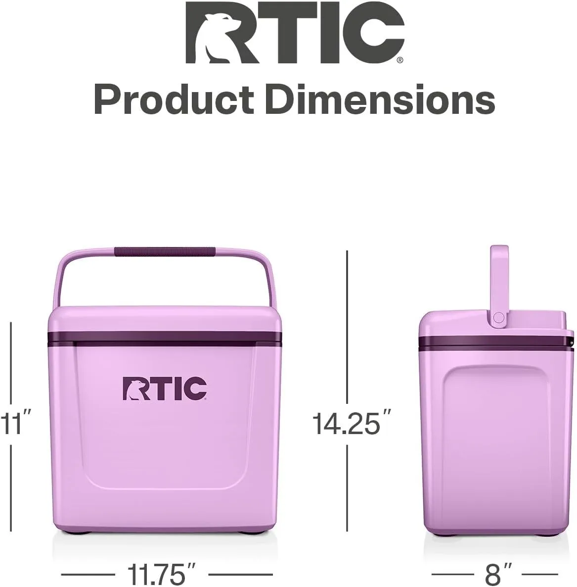 RTIC 8 QT Road Trip Personal Cooler, Small, Compact, Insulated, Portable Ice Chest Box for Food, Drink, Beverage, Beach, Camping, Picnic, Fishing, Boat, 12-Can Capacity