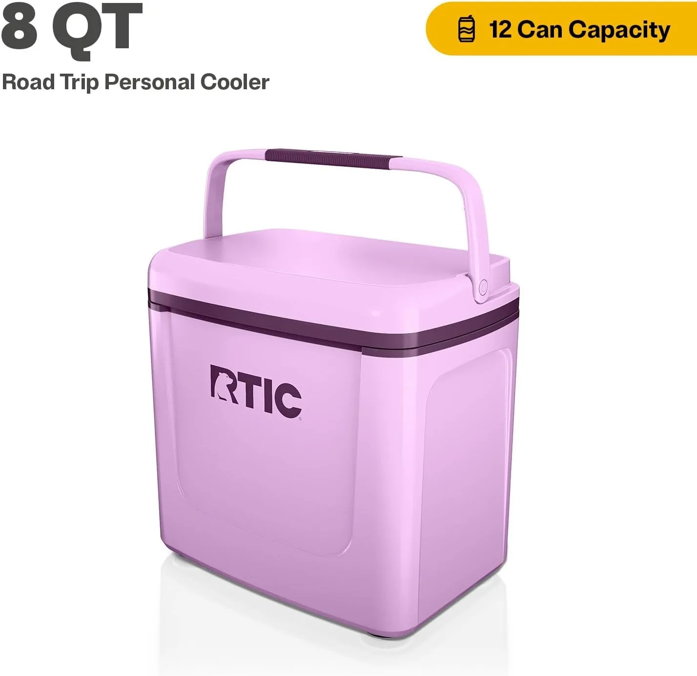 RTIC 8 QT Road Trip Personal Cooler, Small, Compact, Insulated, Portable Ice Chest Box for Food, Drink, Beverage, Beach, Camping, Picnic, Fishing, Boat, 12-Can Capacity