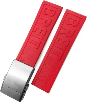 Rubber Watchband 22mm 24mm For Breitling Superocean Heritage Avenger Challenger Woven Silicone Waterproof Soft Watch Strap