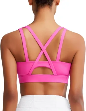 RUNNING GIRL Sports Bras for Women High Support, Criss-Cross Back Strappy Sports Bras for Women with Molded Cups