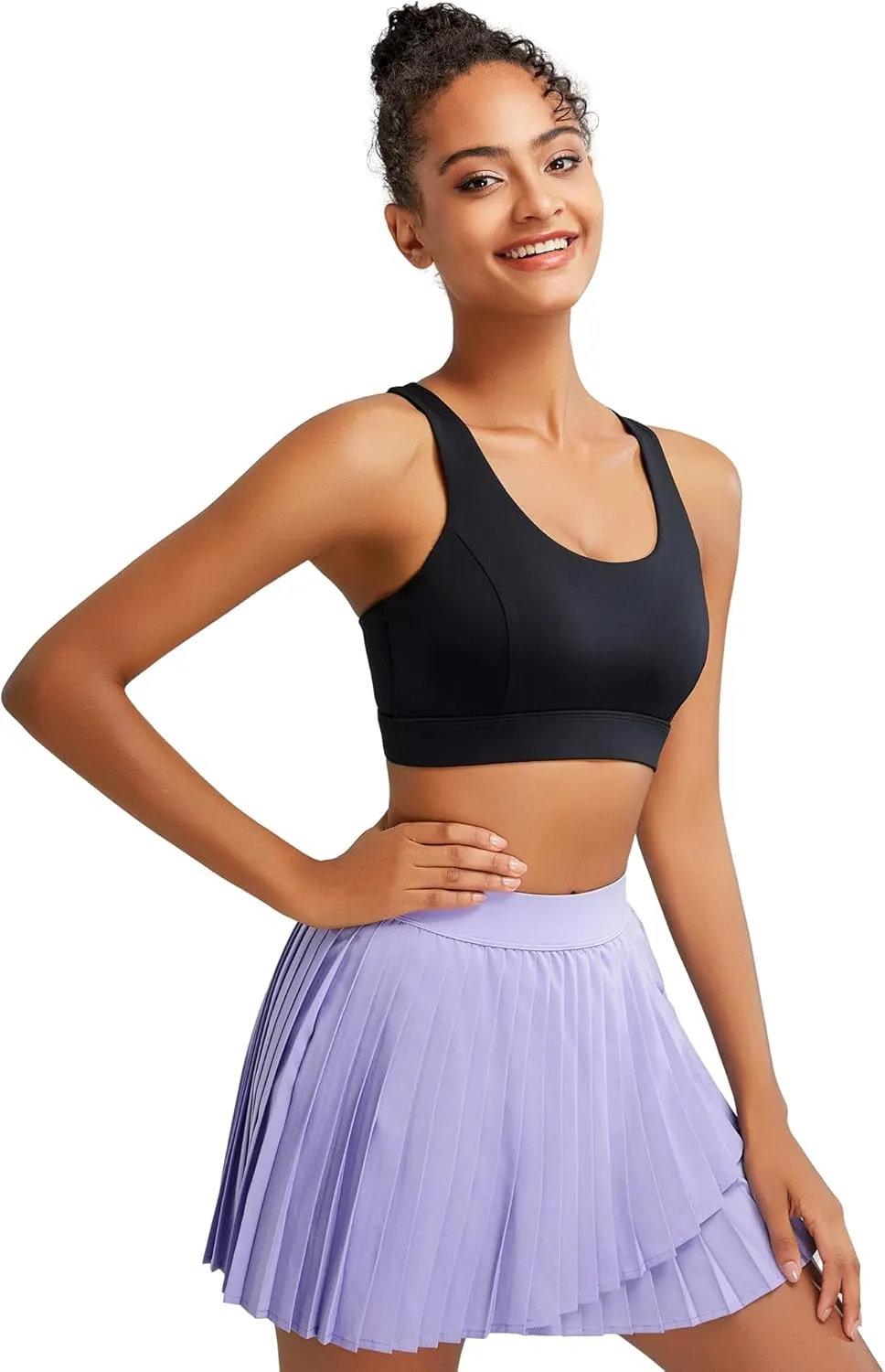 RUNNING GIRL Sports Bras for Women High Support, Criss-Cross Back Strappy Sports Bras for Women with Molded Cups