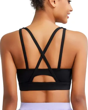RUNNING GIRL Sports Bras for Women High Support, Criss-Cross Back Strappy Sports Bras for Women with Molded Cups