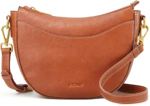 S-ZONE Leather Crossbody Bags for Women Small Purses with RFID Anti-theft Pocket Trendy Shoulder Bag Cute Handbags Satchel