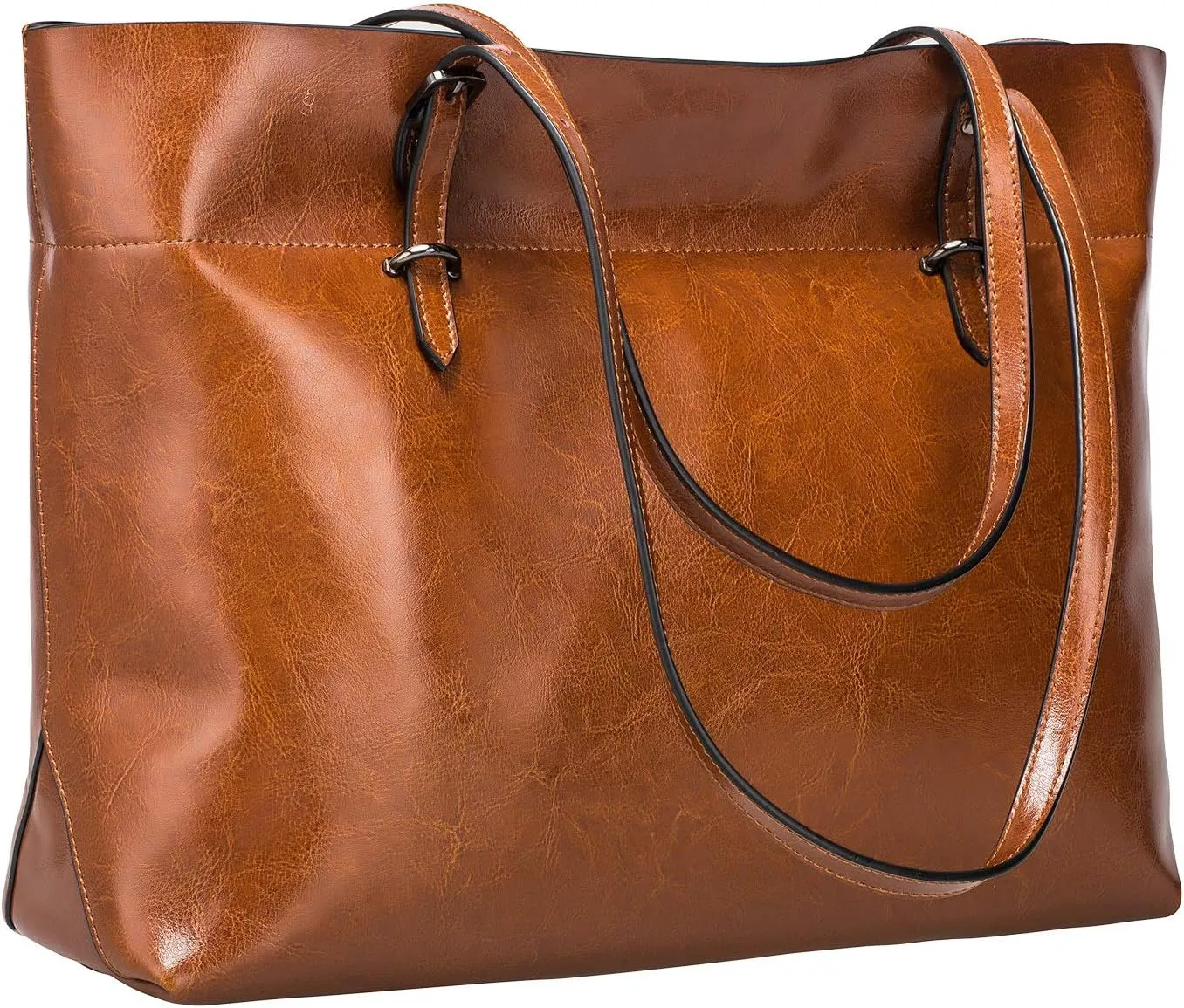 S-ZONE Women Vintage Genuine Leather Tote Shoulder Bag Handbag Upgraded Version Medium