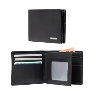 Samsonite DLX Leather Wallet - ID and Coin Pocket with 7 RFID Credit Card Slots - Black