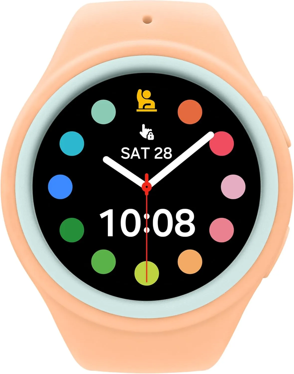 SAMSUNG Galaxy Watch Kids Band for Galaxy Watch 4/5/6/7/FE, Smartwatch Replacement Strap for Kids, Silicone Small, GP-TYL305AMBPU, Peach