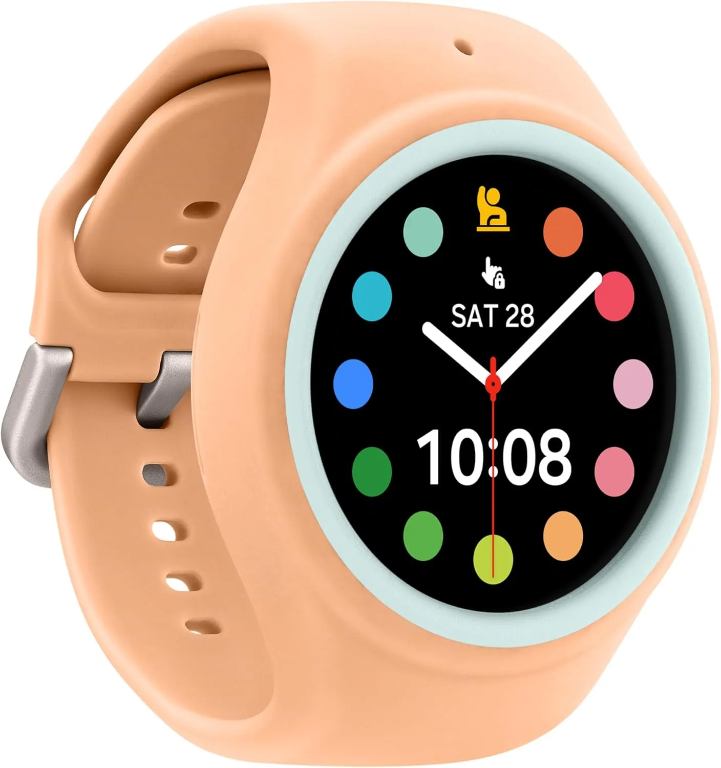 SAMSUNG Galaxy Watch Kids Band for Galaxy Watch 4/5/6/7/FE, Smartwatch Replacement Strap for Kids, Silicone Small, GP-TYL305AMBPU, Peach
