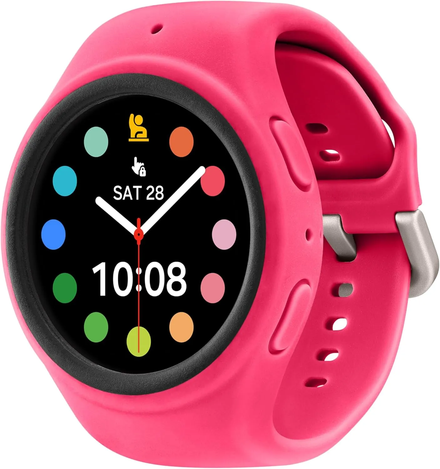 SAMSUNG Galaxy Watch Kids Band for Galaxy Watch 4/5/6/7/FE, Smartwatch Replacement Strap for Kids, Silicone Small, GP-TYL305AMBRU, Magenta