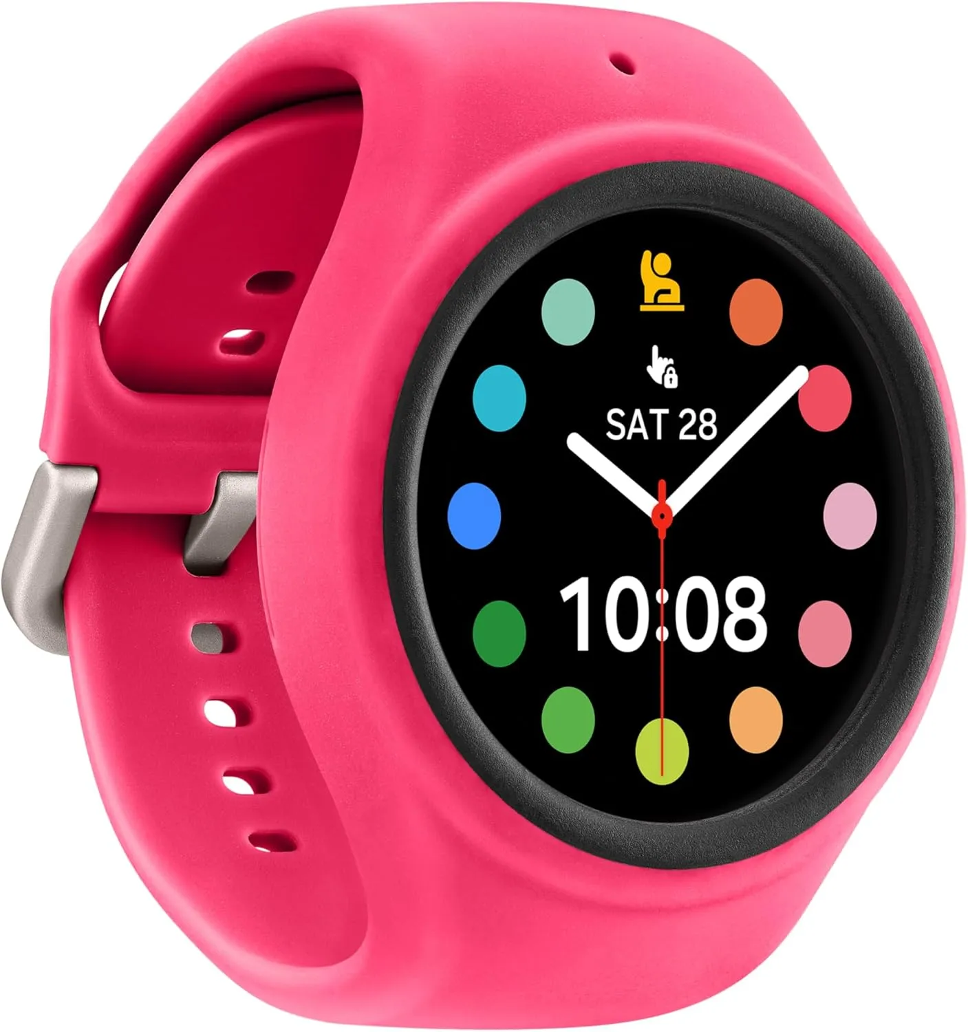 SAMSUNG Galaxy Watch Kids Band for Galaxy Watch 4/5/6/7/FE, Smartwatch Replacement Strap for Kids, Silicone Small, GP-TYL305AMBRU, Magenta