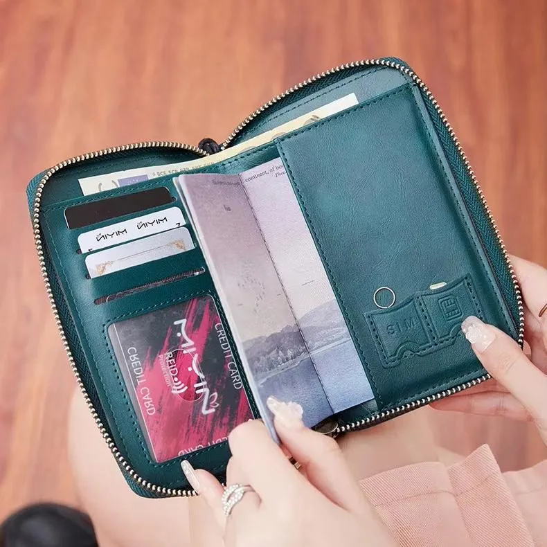 Sasha | RFID Blocking Passport Holder Travel Wallet with Wrist Strap