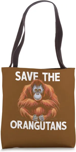Save the Orangutans Wildlife Conservation Primate Lover Tote Bag
