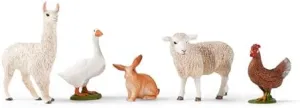Schleich Farm World 5-Piece Farm Animal Toy Set Including Cute Llama, Rabbit, Sheep, Hen and Goose Animal Toys for Toddlers & Kids Ages 3 