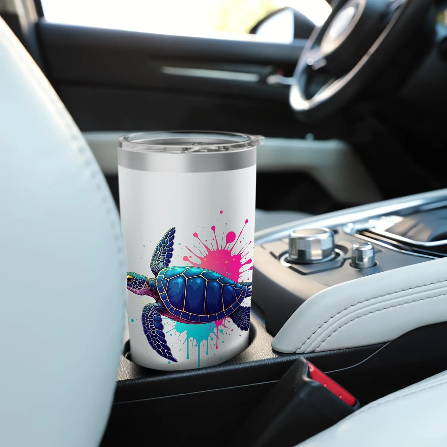 Sea Turtle Ocean Splash Colorful Marine Biologist Summer Stainless Steel Insulated Tumbler