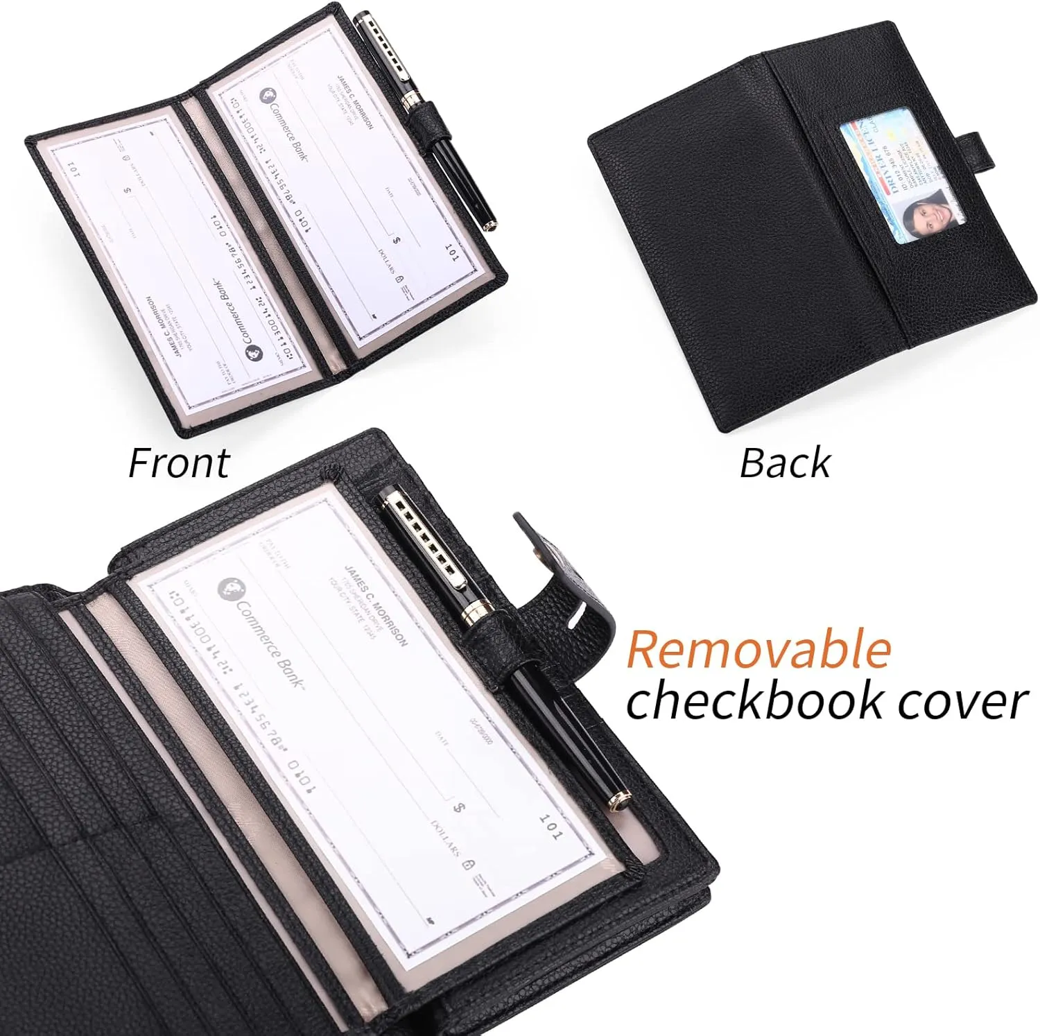SENDEFN Women's Wallet Large Capacity RFID Blocking Leather Wallets Credit Cards Organizer with Checkbook Holder