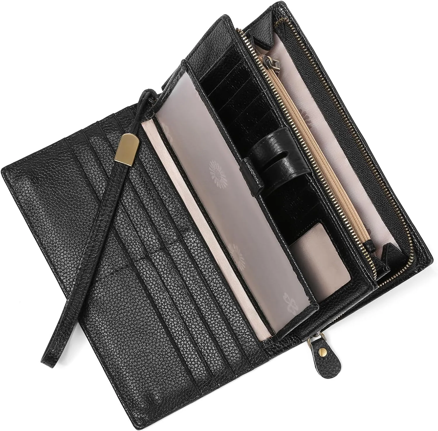 SENDEFN Women's Wallet Large Capacity RFID Blocking Leather Wallets Credit Cards Organizer with Checkbook Holder