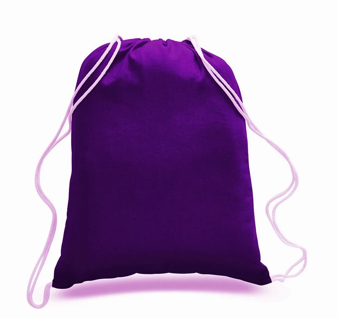 Set of 50 - Cotton Drawstring Bag / Cinch Packs- Blank BPK388