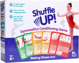 Shuffle Up Gymnastics Card Games - 70  Fun & Active Skills Cards for Kids, Fitness Cards Develop Fundamentals, Stamina & Strength, Easy to Play for Kids | Multiple Skills Level Cards Include 2 Dices