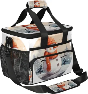 Shy Snowman Insulated Picnic Backpack Lunch Box for Women Men Picnic Basket Tote Lunch Bag Picnic Bag Portable Lunch Bags for Picnic, Beach, Work, Trip,Office, Camp