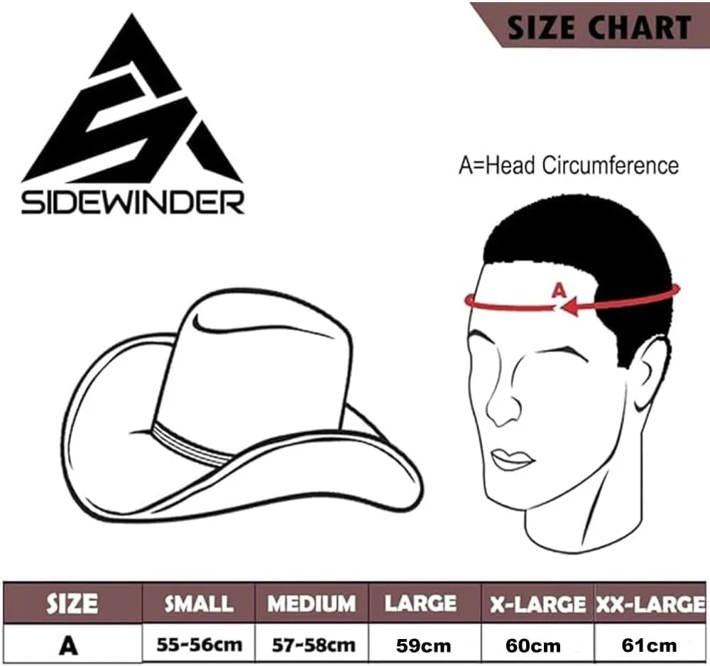 Sidewinder Shapeable Outback hat Western Style Leather Cowboy hat for Men and Women Wide Brim Vintage Old Style