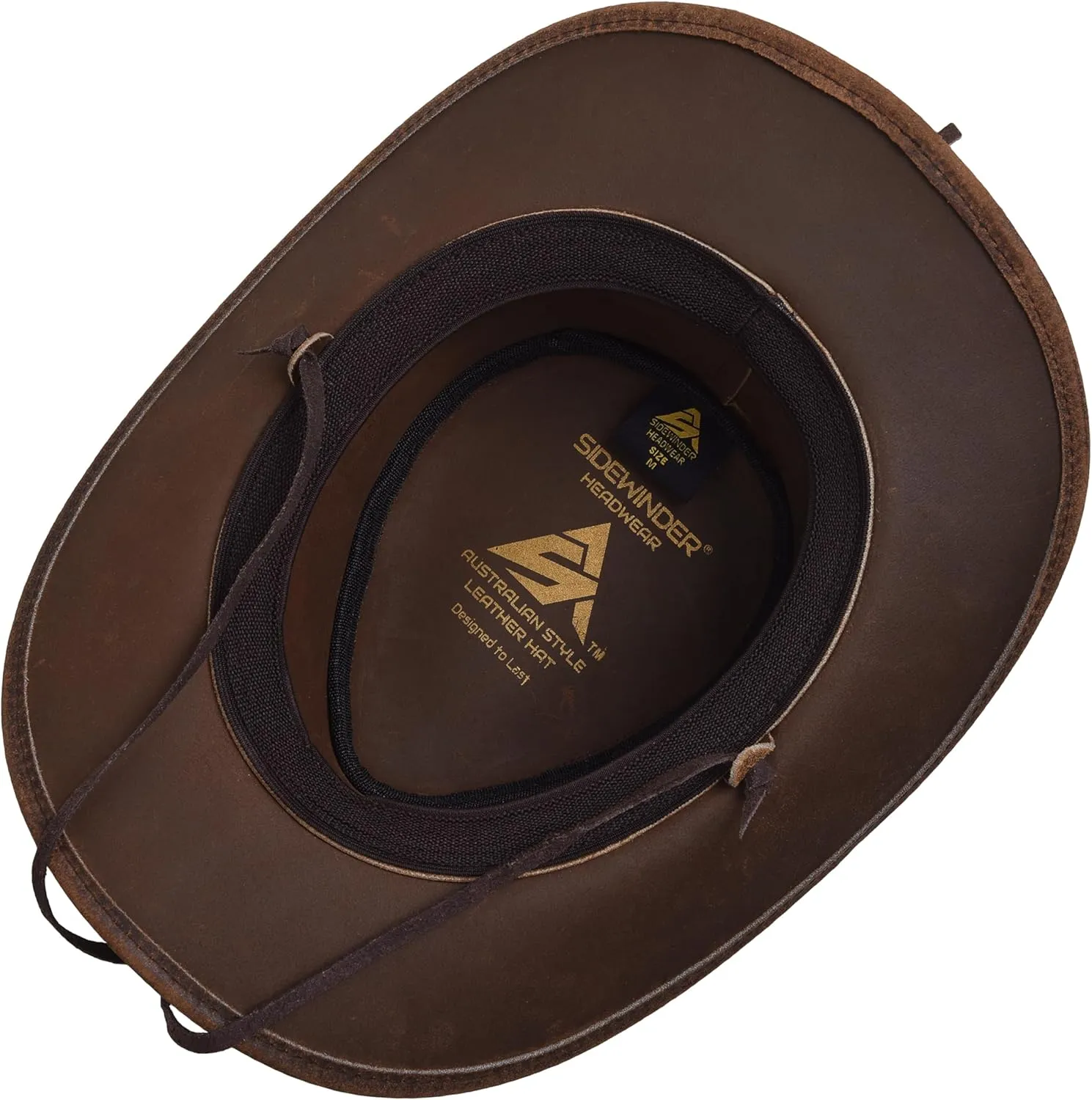 Sidewinder Shapeable Outback hat Western Style Leather Cowboy hat for Men and Women Wide Brim Vintage Old Style
