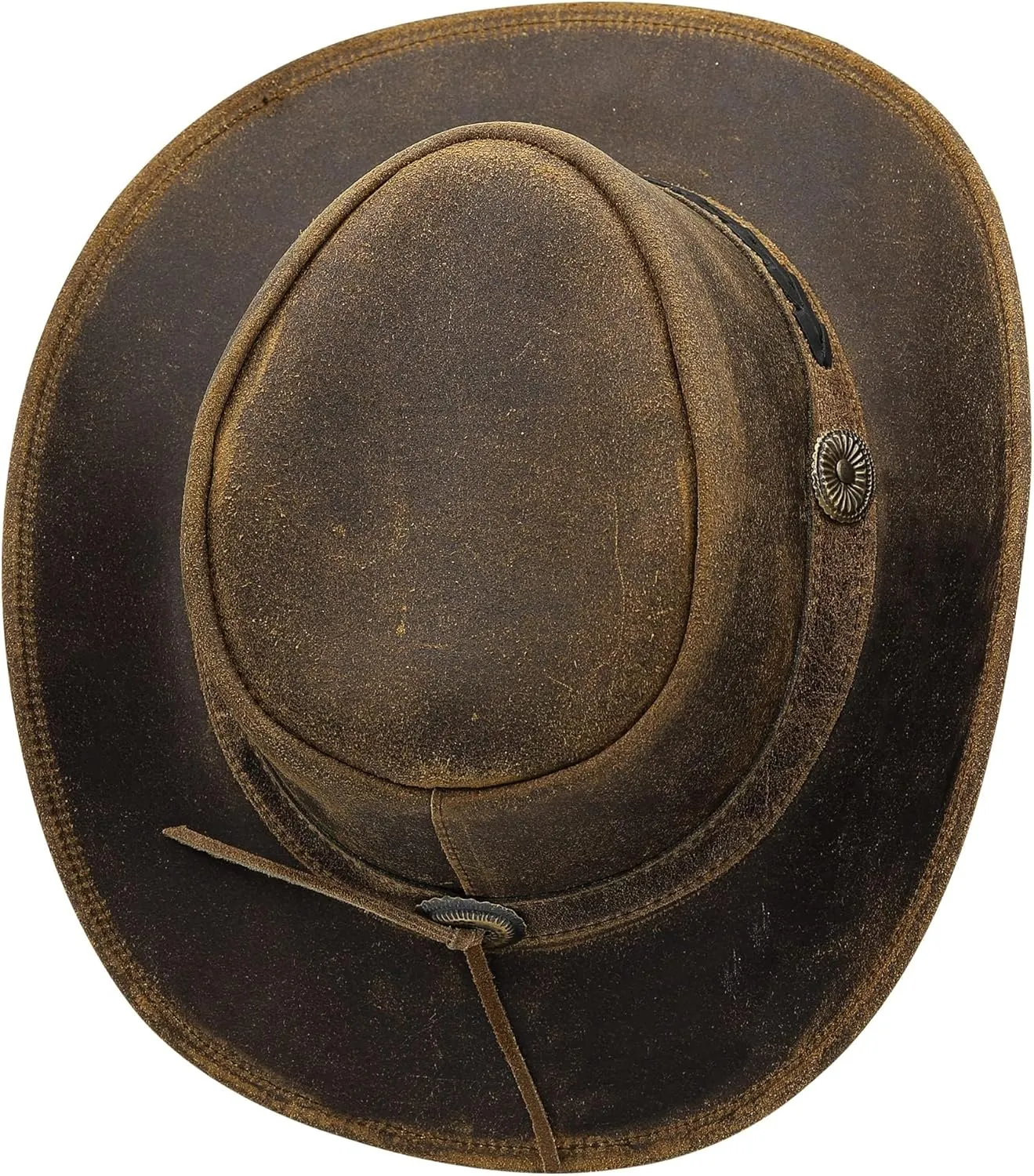 Sidewinder Shapeable Outback hat Western Style Leather Cowboy hat for Men and Women Wide Brim Vintage Old Style