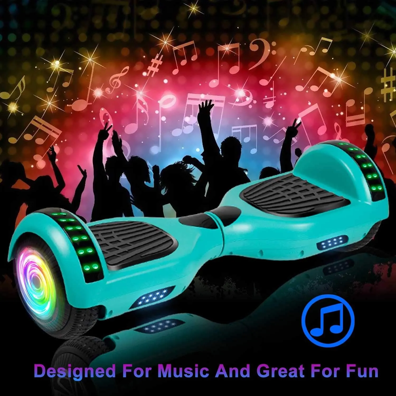 SISIGAD Hoverboard for Kids Ages 6-12, with Built-in Bluetooth Speaker and 6.5" Colorful Lights Wheels, Safety Certified Self Balancing Scooter Gift for Kids