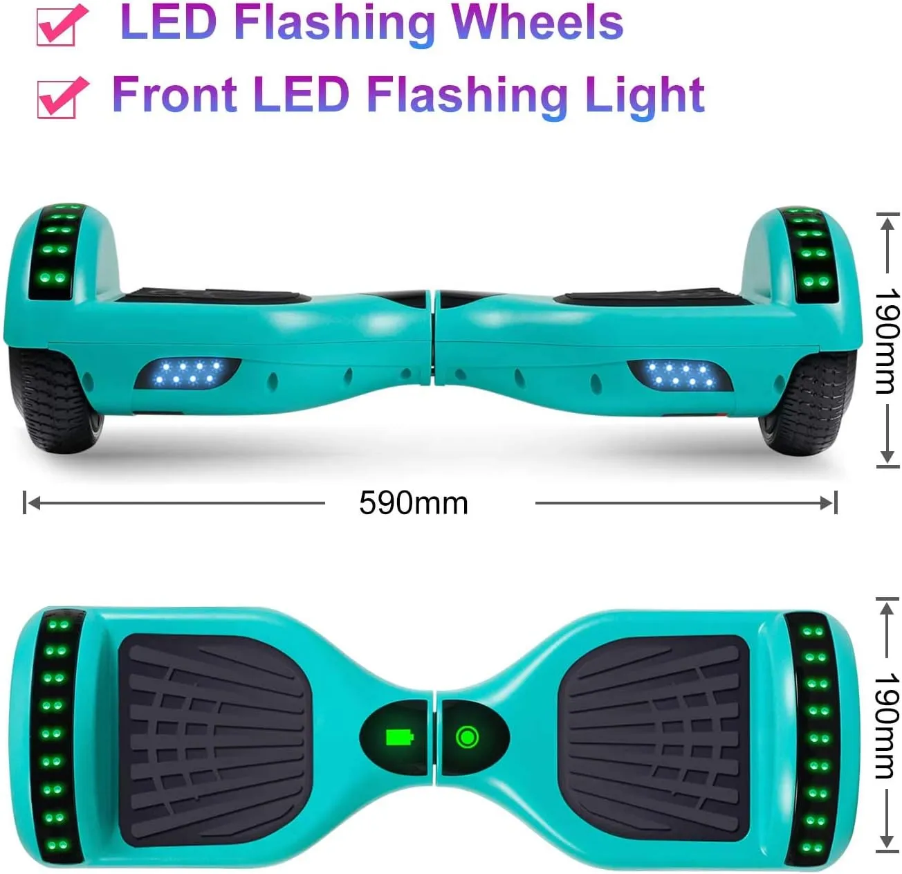 SISIGAD Hoverboard for Kids Ages 6-12, with Built-in Bluetooth Speaker and 6.5" Colorful Lights Wheels, Safety Certified Self Balancing Scooter Gift for Kids